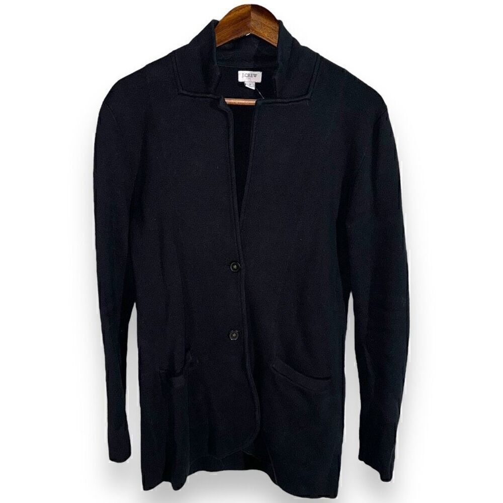 Navy J.Crew Cotton Knit Shaul Cardigan Sweater Size S